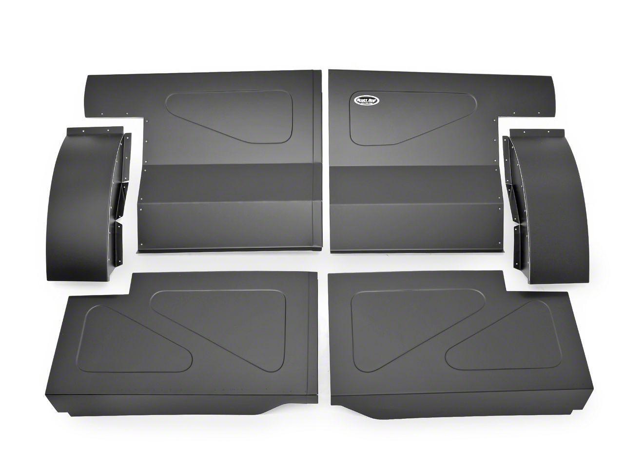 Scott Rod Fabrication Aluminum Rear Seat Delete Kit w/ Interior Trim Panels - Black - Coupe (87-93 All)