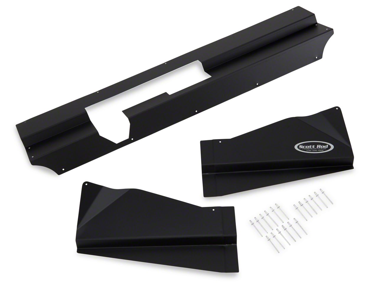 Scott Rob Fabrication Aluminum Radiator Cover w/ Latch Cutout - Black (87-93 All)