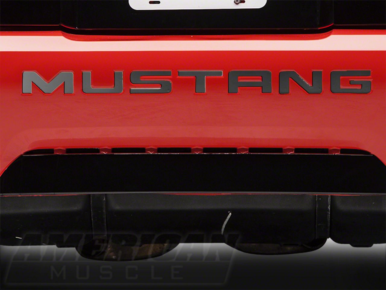 Black Chrome Bumper Insert Letters (99-04 GT, V6, Mach 1; 99 Cobra)