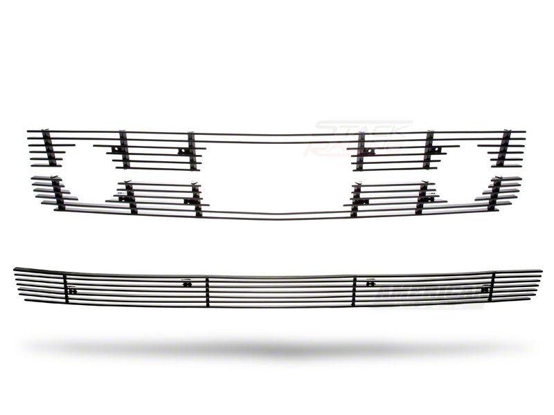 Black Pony Package Billet Grille Combo Kit (05-09 V6)