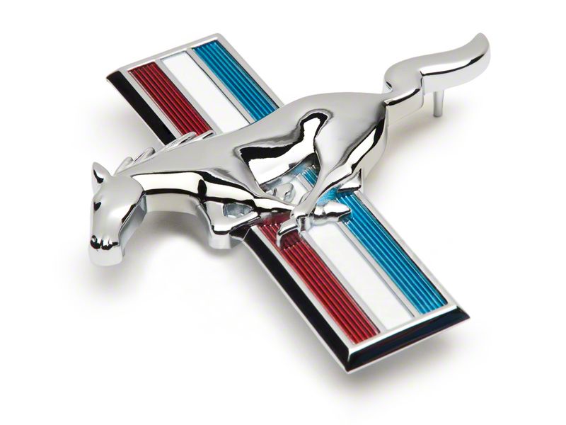 Running Pony Tri-Bar Grille Emblem