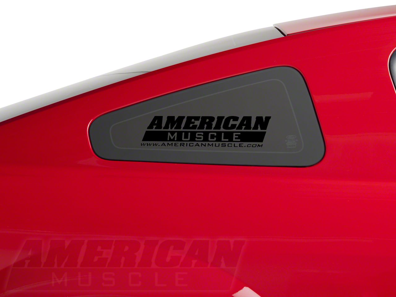 AmericanMuscle Quarter Window Decal - Black (79-13 All)