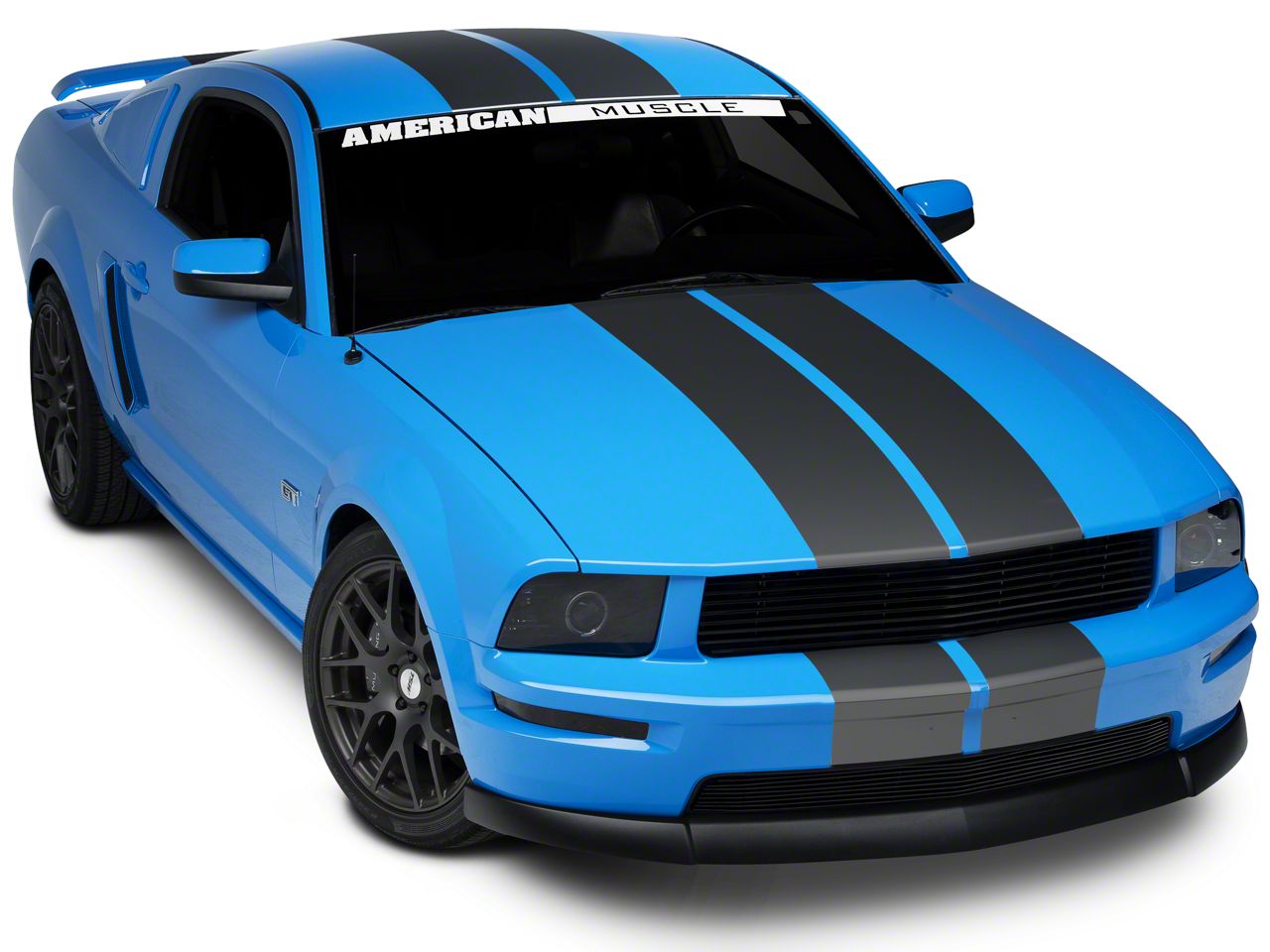 Matte Black Lemans Stripes - 8in (79-14 All)
