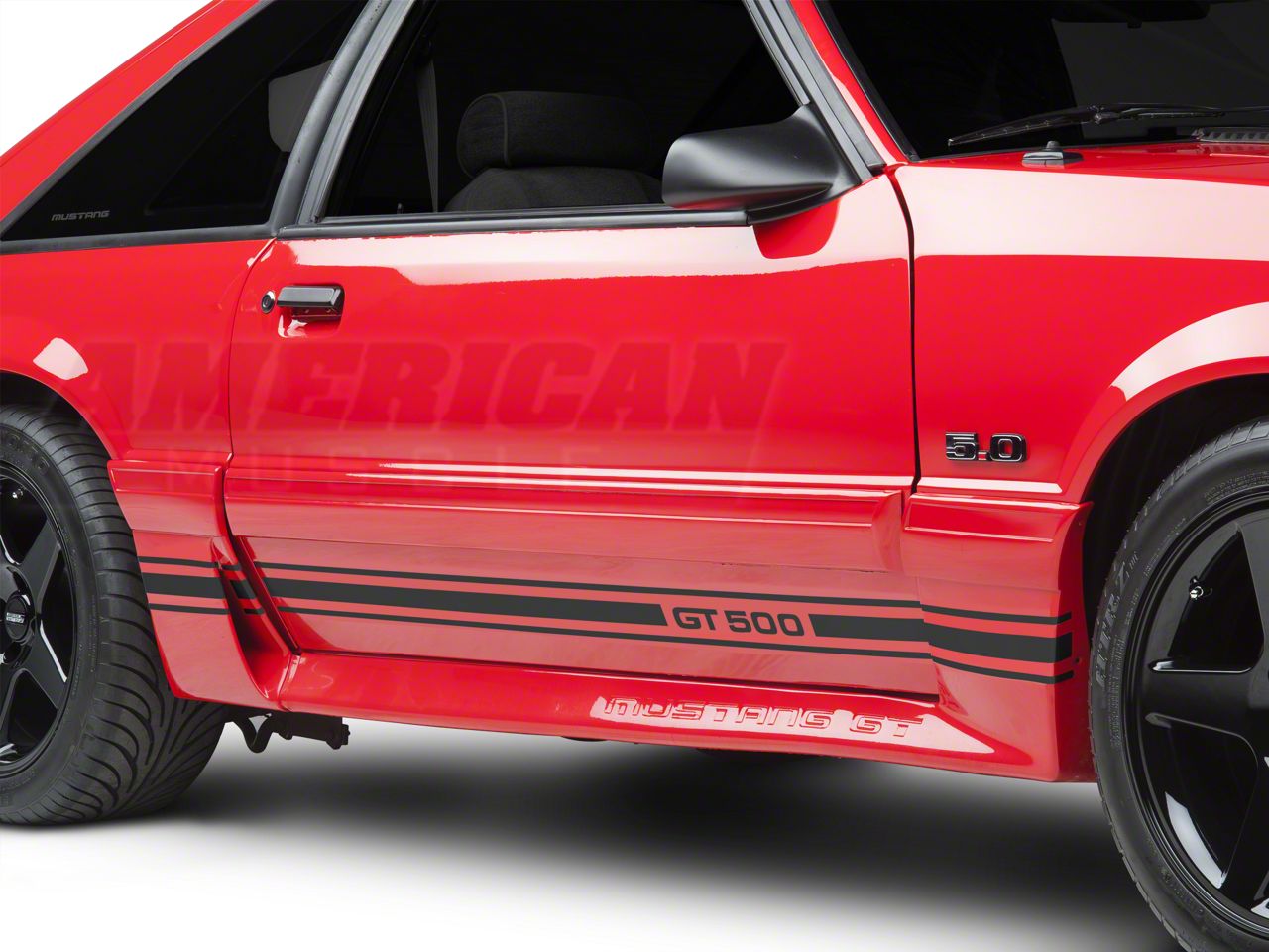 Matte Black Rocker Stripes w/ GT500 (79-93 All)