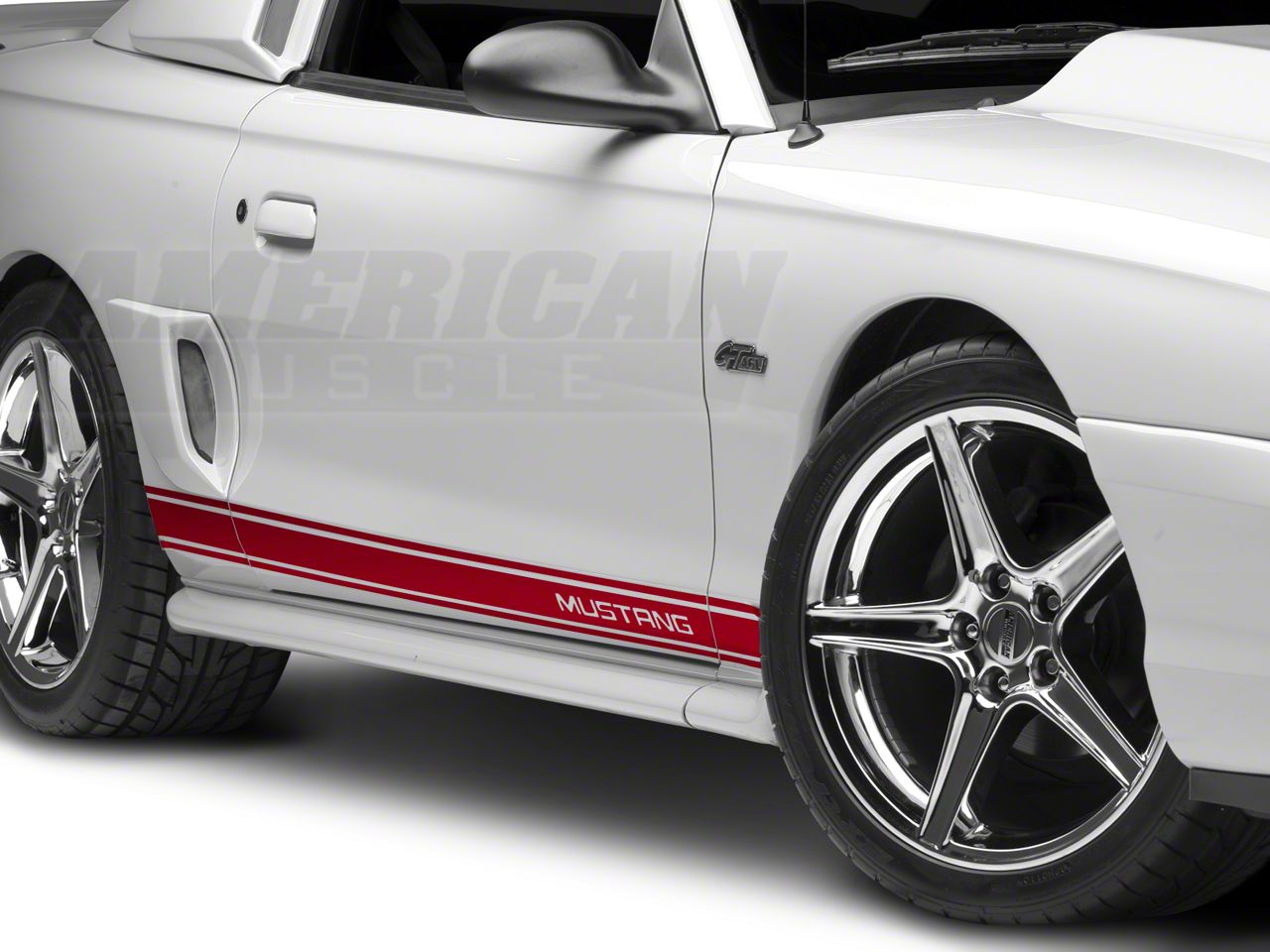 Red Rocker Stripes w/ Mustang Lettering  (94-04 All)