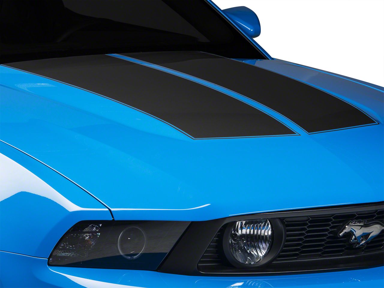 Matte Black Dual Hood Stripe (10-12 All)