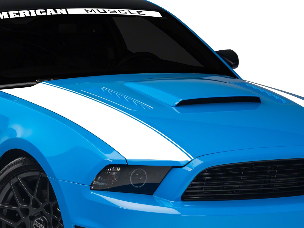 White Outer Hood Stripes (13-14 All)