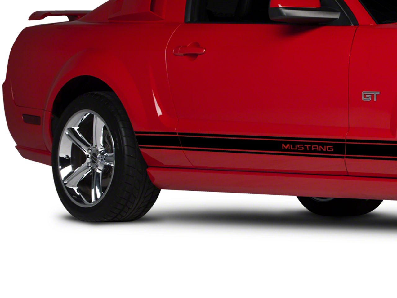 Black Rocker Stripes w/ Mustang Lettering (05-14 All)