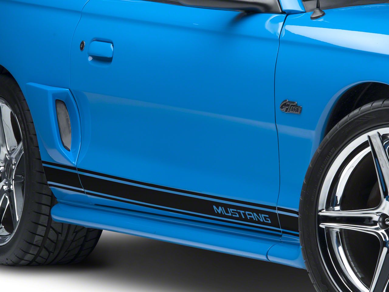 Black Rocker Stripes w/ Mustang Lettering (94-04 All)