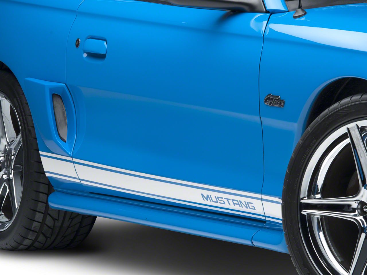 White Rocker Stripes w/ Mustang Lettering (94-04 All)