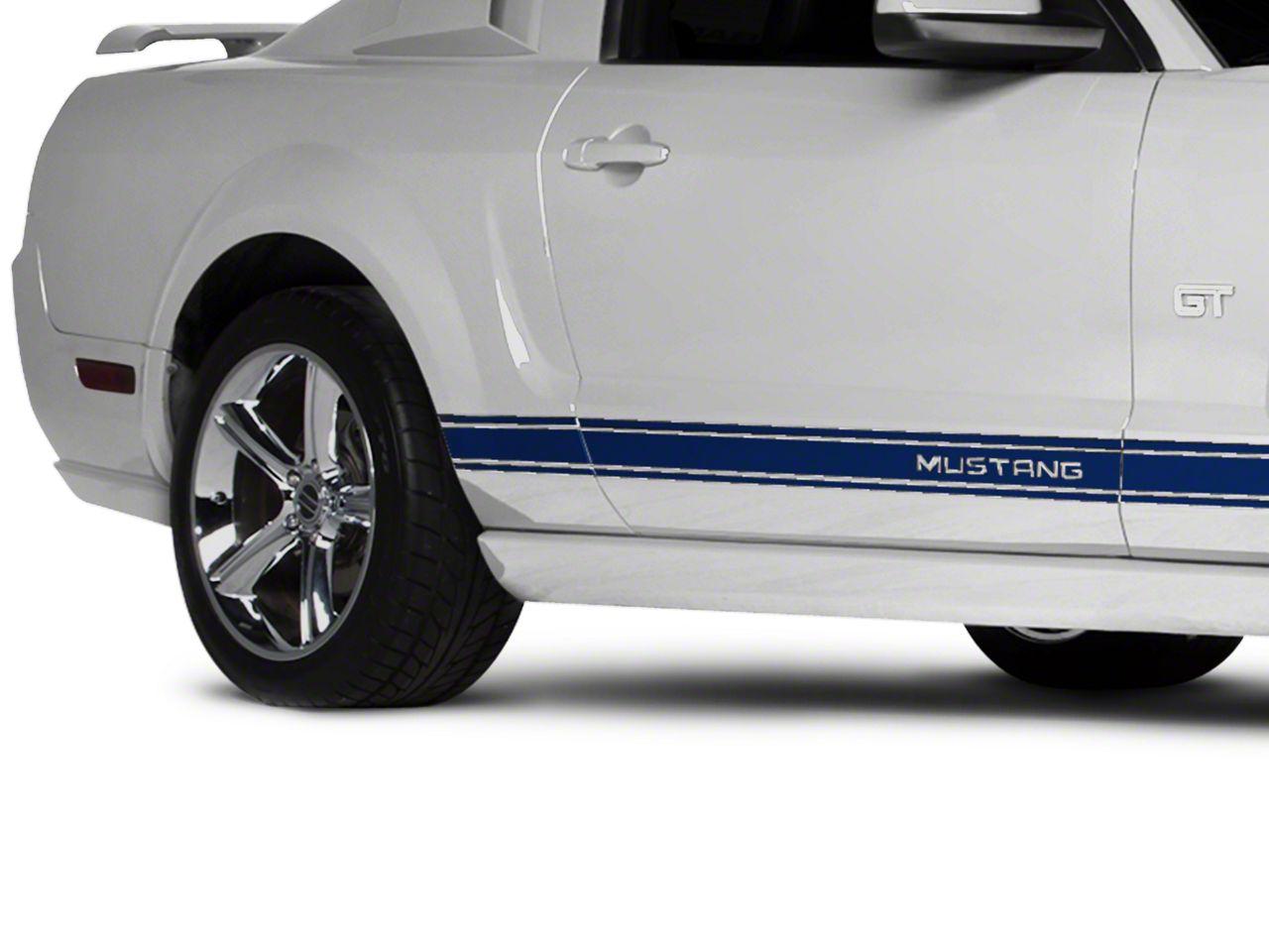 Blue Rocker Stripes w/ Mustang Lettering (05-14 All)