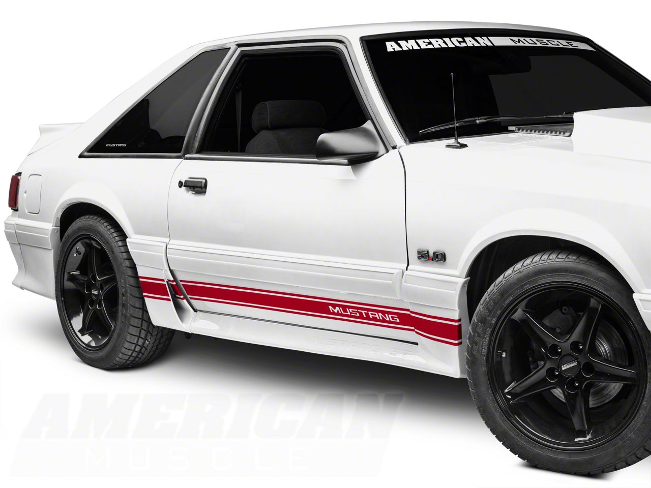 Red Rocker Stripes w/ Mustang Lettering (79-93 All)