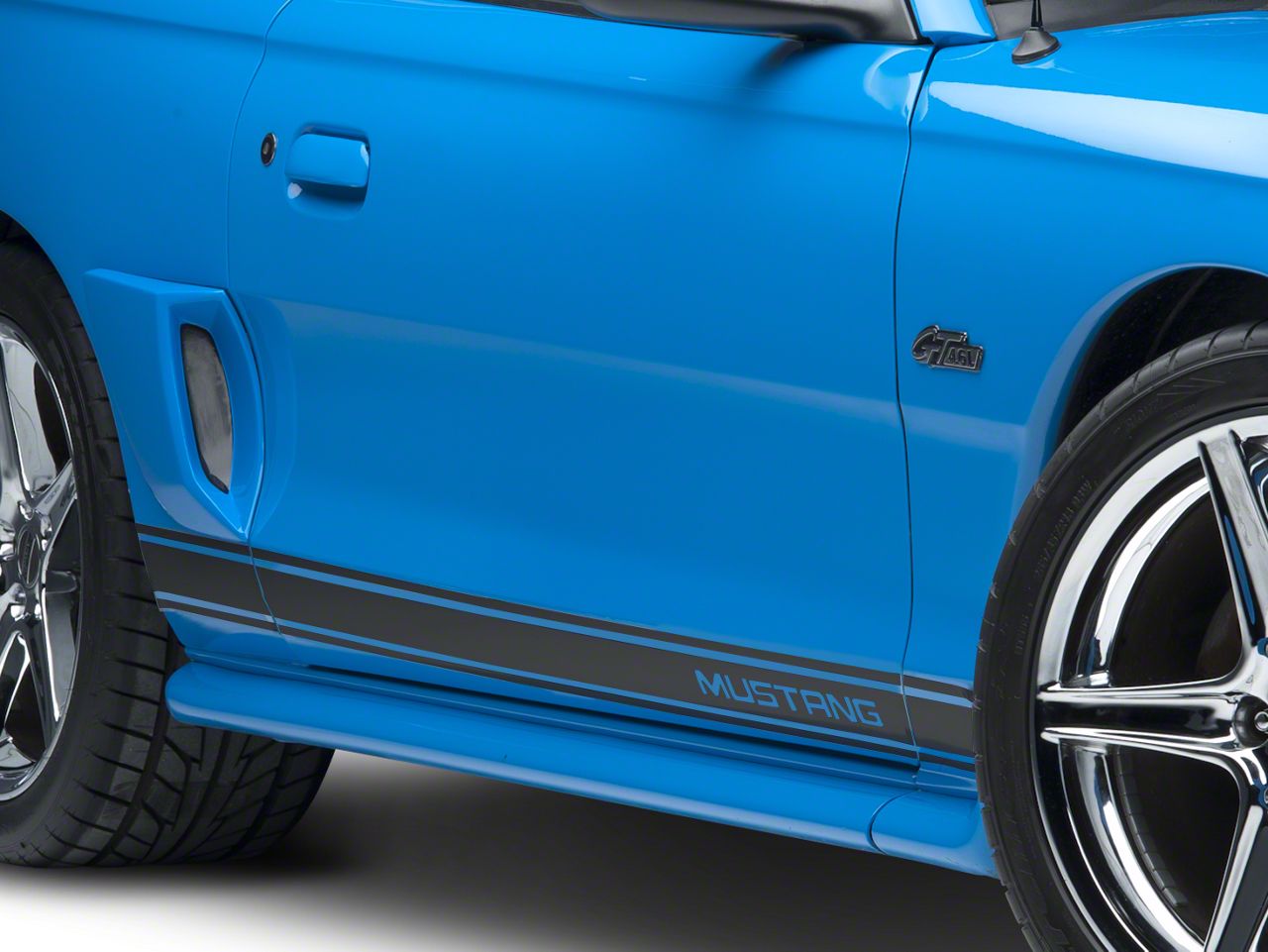 Matte Black Rocker Stripes w/ Mustang Lettering (94-04 All)