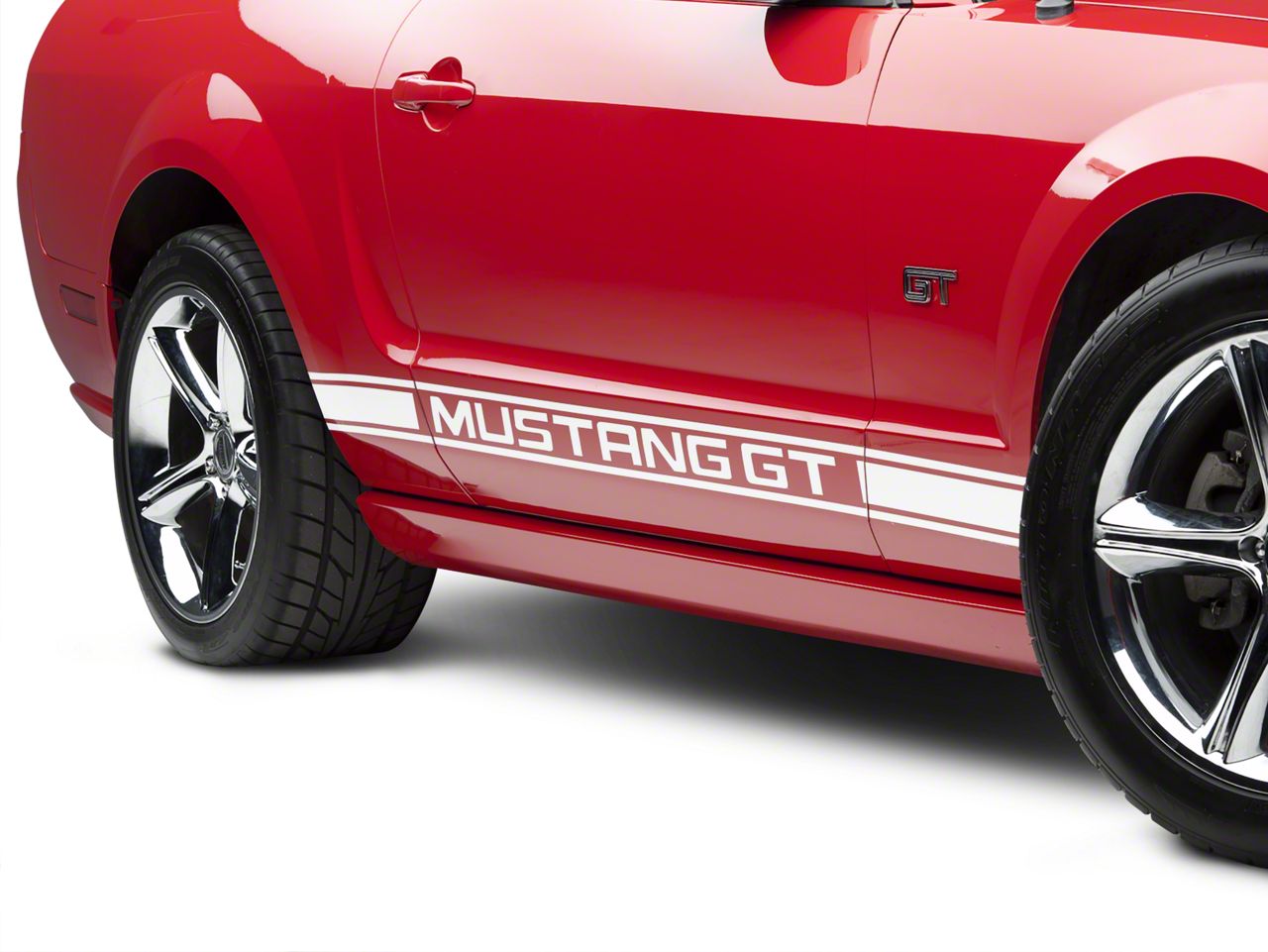 White Rocker Stripes w/ Mustang GT Lettering (05-14 All)