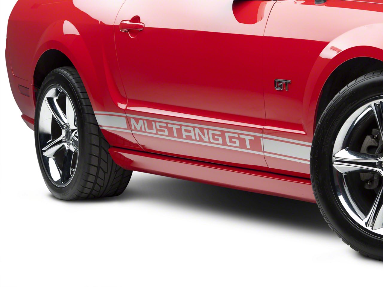 Silver Rocker Stripes w/ Mustang GT Lettering (05-14 All)