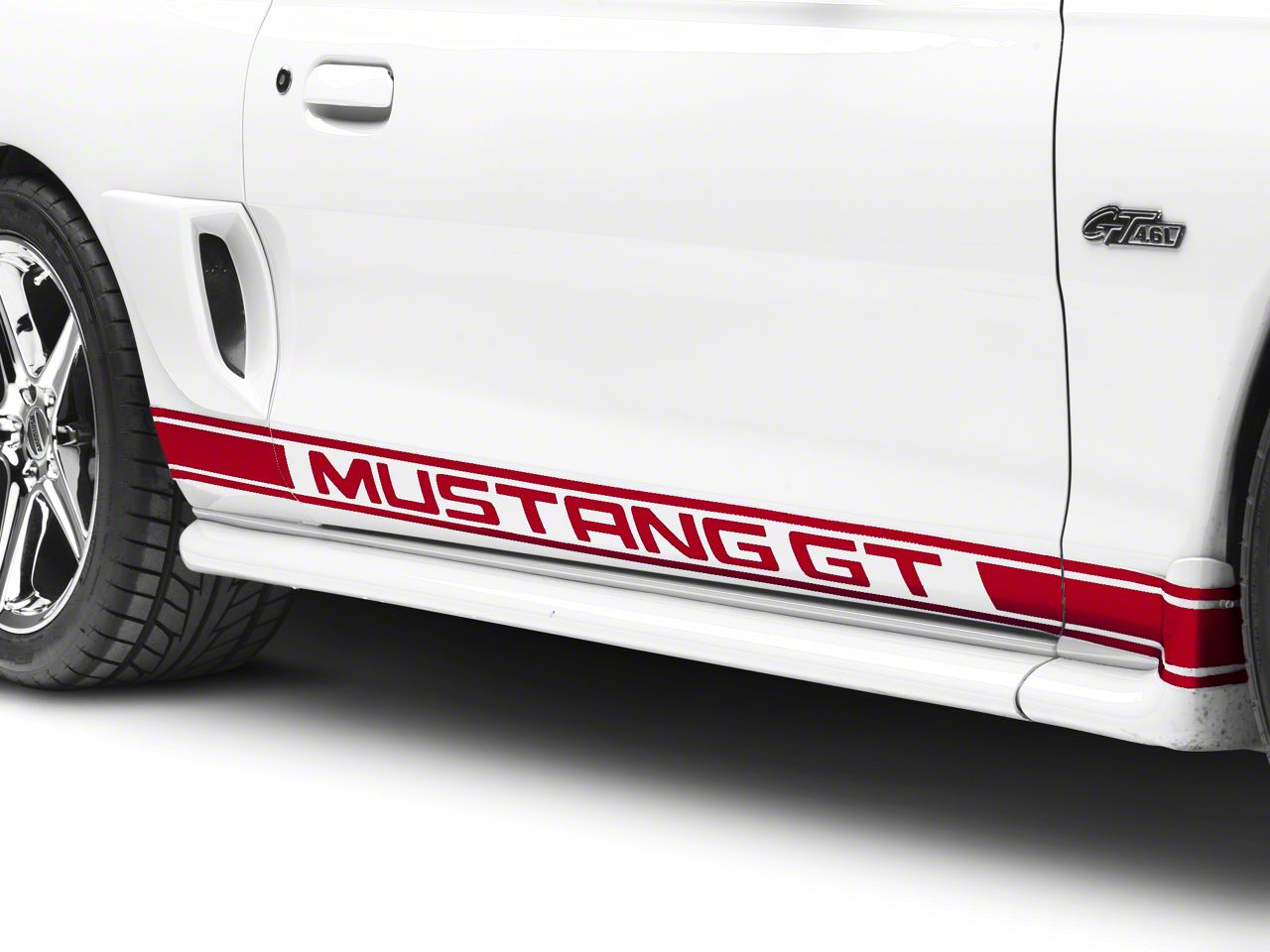 Red Rocker Stripes w/ Mustang GT Lettering (94-04 All)