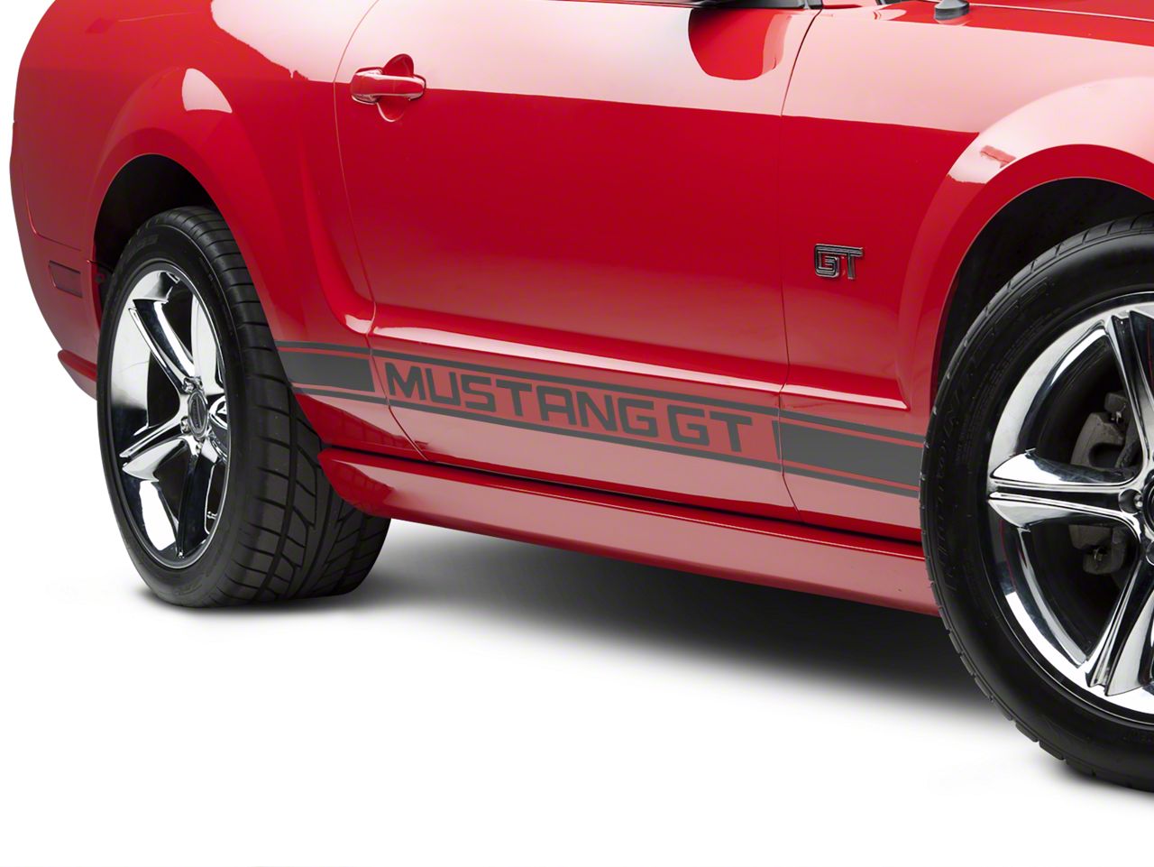 Matte Black Rocker Stripes w/ Mustang GT Lettering (05-14 All)
