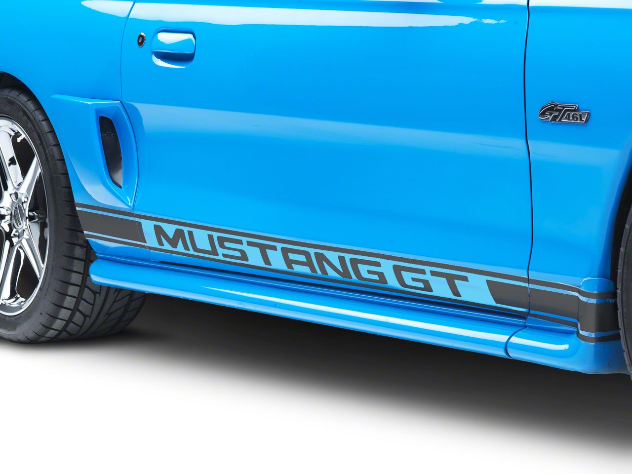 Matte Black Rocker Stripes w/ Mustang GT Lettering (94-04 All)