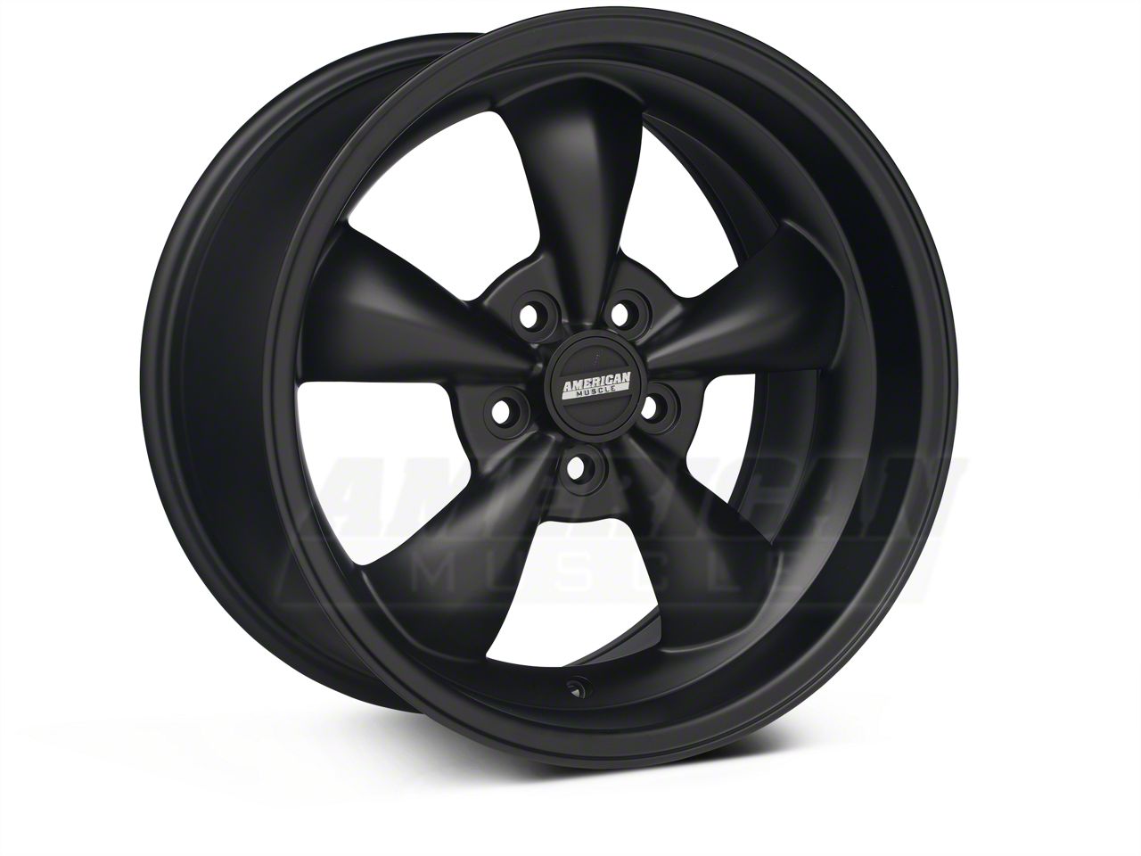 Solid Matte Black Bullitt Deep Dish Wheel 18x10 (05-14 GT, V6)
