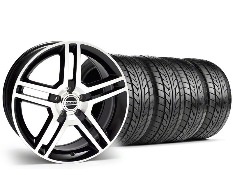 Staggered Black Machined GT500 Wheel & NITTO Tire Kit - 18x9/10 (10-12)