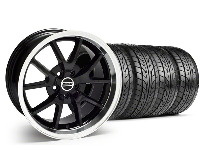 Staggered Black FR500 Wheel & NITTO Tire Kit - 18x9/10 (99-04)