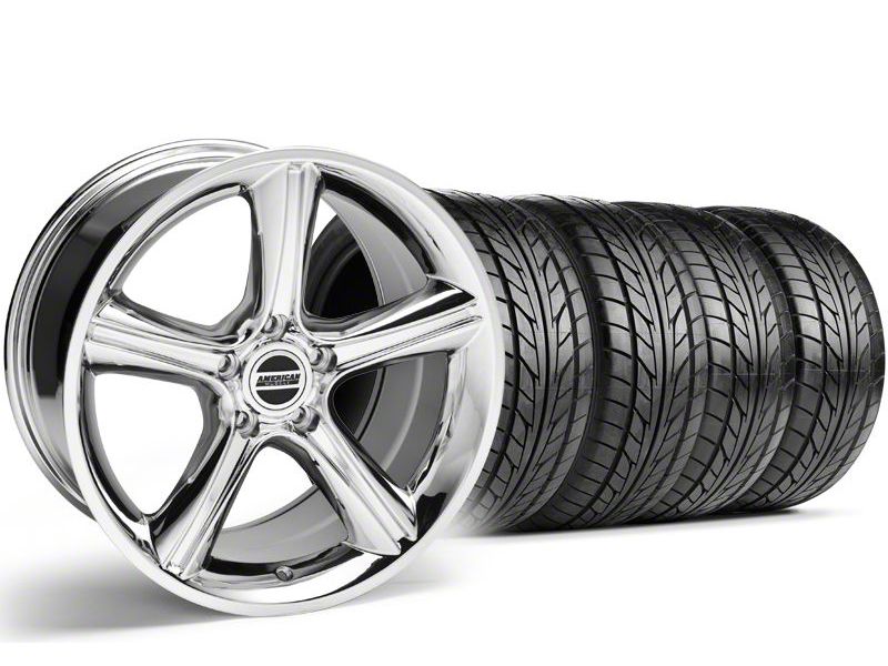 Staggered Chrome 2010 Style GT Premium Wheel & NITTO Tire Kit - 18x9/10 (99-04)