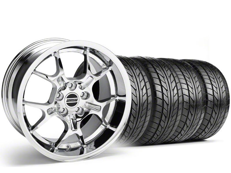 Staggered Chrome GT4 Mustang Wheel amp; NITTO Tire Kit  18x9/10 9904 