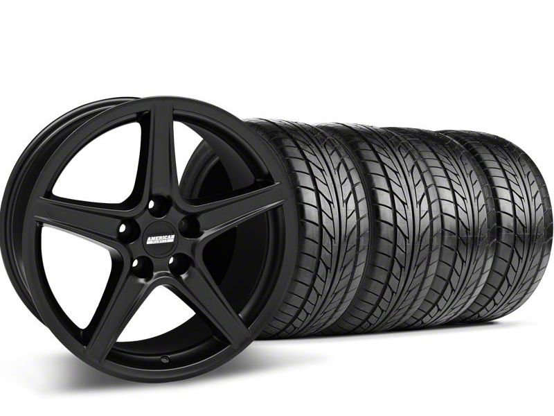 Matte Black Saleen Style Wheel & NITTO Tire Kit - 18x9 (99-04 All)