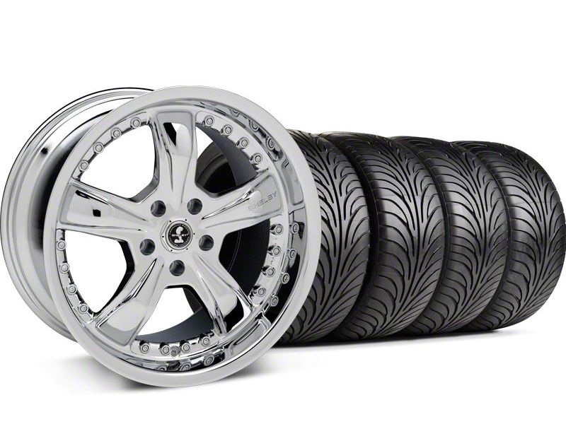 Staggered Chrome Shelby Razor Wheel & Sumitomo Tire Kit - 18x9/10 (99-04 All)