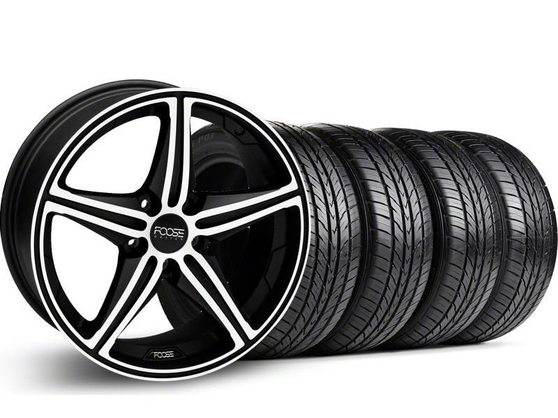 Black Machined Foose Speed Wheel & Pirelli Tire Kit - 19x8.5 (05-13 GT, V6)