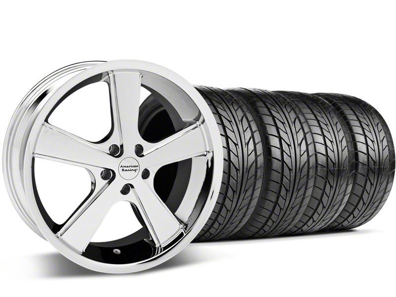 Chrome American Racing Nova Wheel & Nitto Tire Kit - 18x9 (99-04 All)