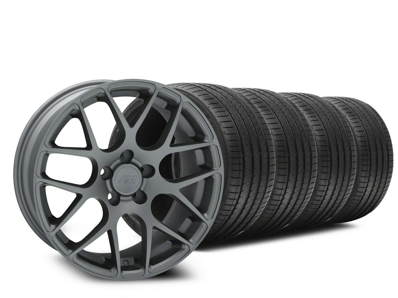 Charcoal AMR Wheel & Sumitomo Tire Kit - 18x8 (99-04 All)