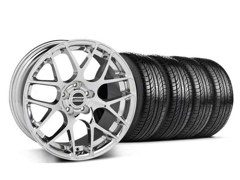 Staggered Chrome AMR Wheel & Pirelli Tire Kit - 19x8.5/9.5 (05-13 All)