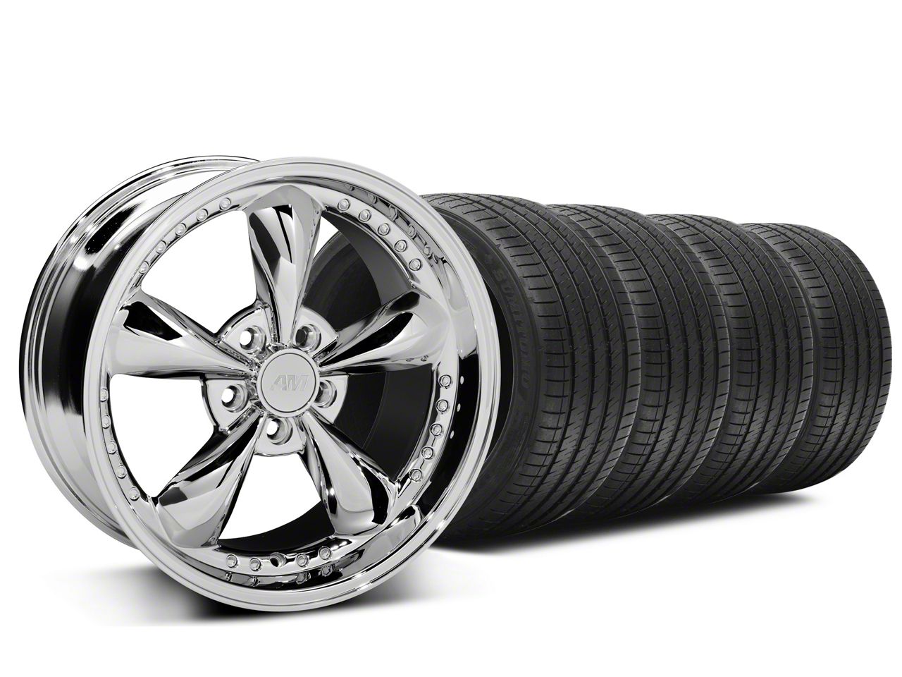 Chrome Bullitt Motorsport Wheel & Sumitomo Tire Kit - 18x9 (05-14 All)