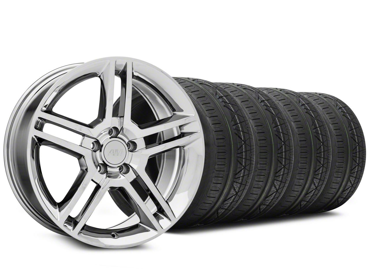 Chrome 2010 Style GT500 Wheel & NITTO Invo Tire Kit - 19x8.5 (05-14 All)