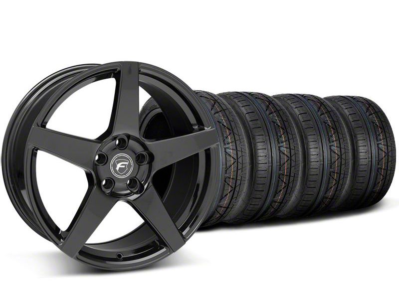 Piano Black Forgestar CF5 Monoblock Wheel & Nitto Invo Tire Kit - 19x9 (05-14 All)