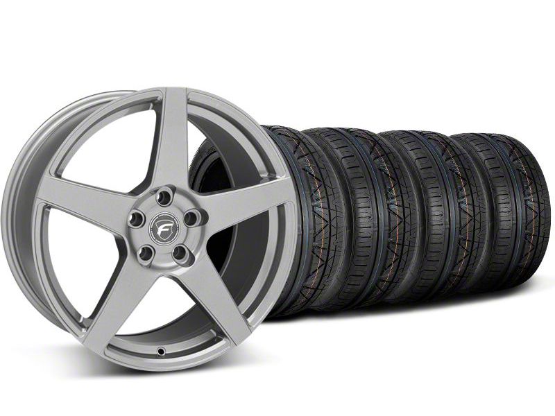 Staggered Gunmetal Forgestar CF5 Wheel & Nitto Invo Tire Kit - 19x9/10 (05-14 All)