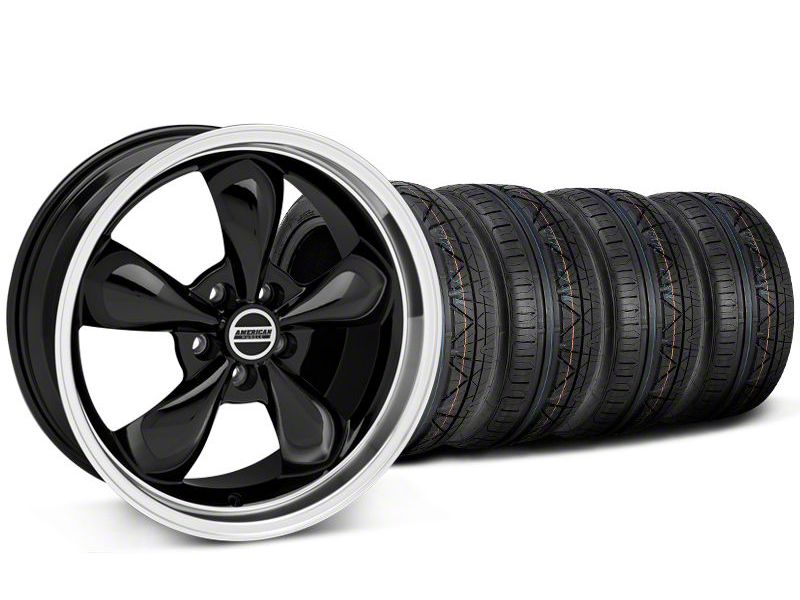 Staggered Black Bullitt Wheel & NITTO Invo Tire kit - 19x8.5/10 (05-14 All)