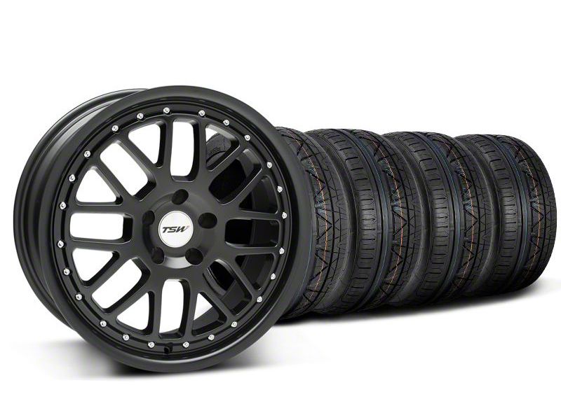 Staggered Matte Black TSW Valencia Wheel & Nitto Invo Tire Kit - 19x8/9.5 (05-14 All)