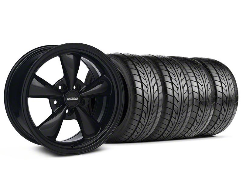 Solid Black Bullitt Wheel & NITTO Tire Kit 17x9 (05-10 GT; 05-14 V6)