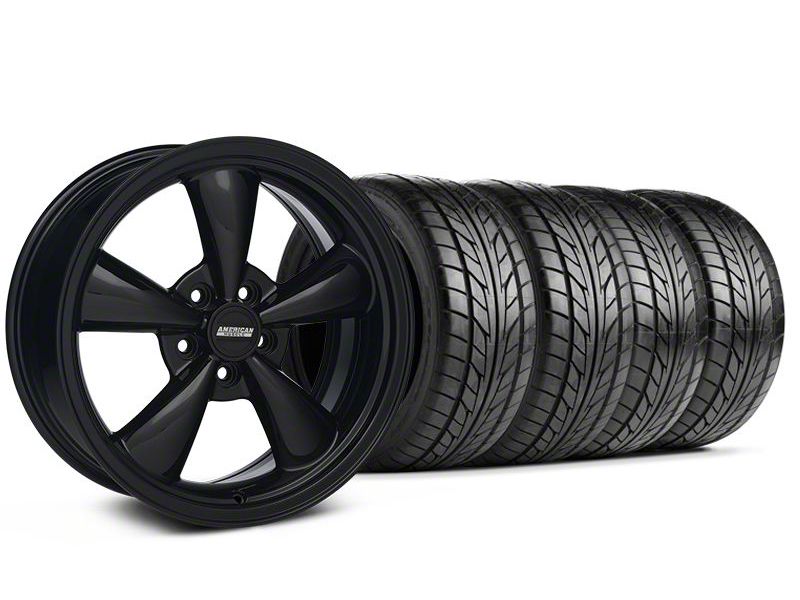 Solid Black Bullitt Wheel & NITTO Tire Kit 18x8 (05-10 GT; 05-14 V6)