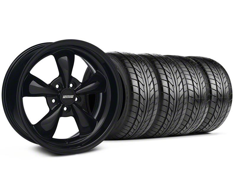 Solid Black Bullitt Wheel & NITTO Tire Kit 18x9 (05-10 GT; 05-14 V6)
