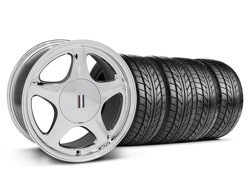 Chrome Pony Style Wheel & NITTO Tire Kit- 17x9 (87-93; Excludes 93 Cobra)