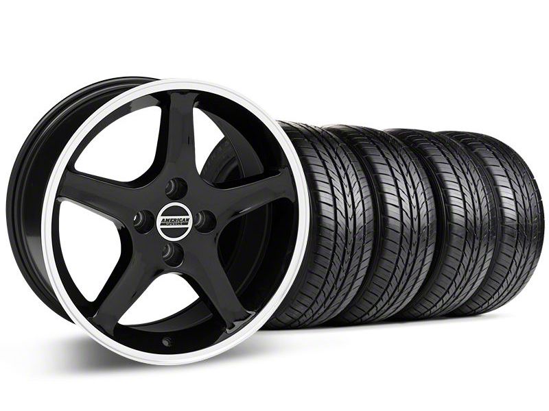 Black w/ Machined Lip 1995 Style Cobra R Wheel & Sumitomo All Season Tire Kit- 17x8 (87-93; Excludes 93 Cobra)