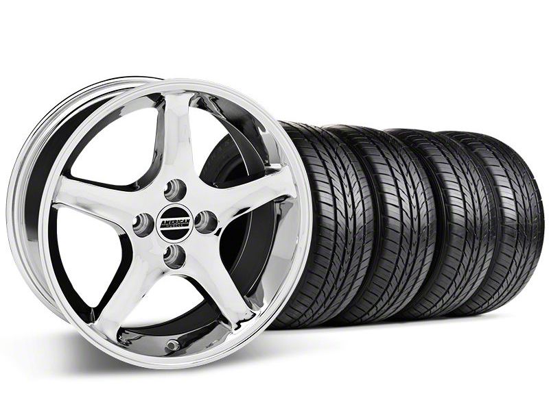 Chrome 1995 Style Cobra R Wheel & Sumitomo All Season Tire Kit- 17x8 (87-93; Excludes 93 Cobra)