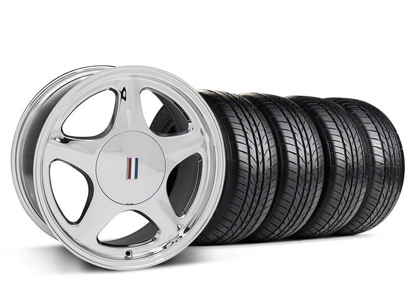 Chrome Pony Style Wheel & Sumitomo All Season Tire Kit- 17x8 (87-93; Excludes 93 Cobra)