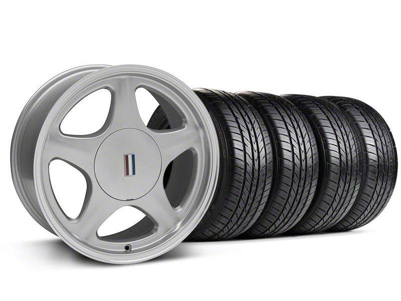 Silver w/Machined Lip Pony Style Wheel & Sumitomo All Season Tire Kit- 17x8 (87-93; Excludes 93 Cobra)