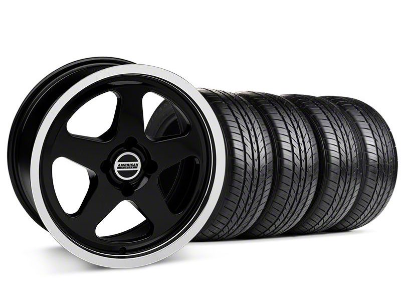 Black SC Style Wheel & Sumitomo All Season Tire Kit- 17x8 (87-93; Excludes 93 Cobra)