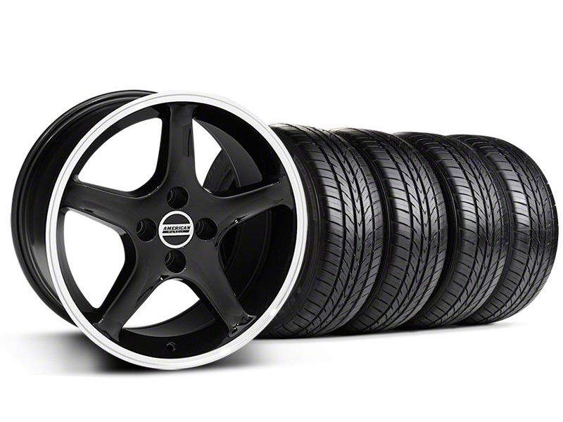 Black w/Machined Lip 1995 Style Cobra R Wheel & Sumitomo All Season Tire Kit- 17x9 (87-93; Excludes 93 Cobra)