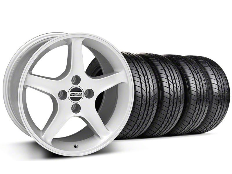 Silver 1995 Style Cobra R Wheel & Sumitomo All Season Tire Kit- 17x9 (87-93; Excludes 93 Cobra)
